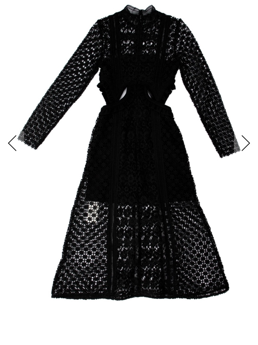 Self-Portrait Black Lace Long Sleeve Maxi Dress